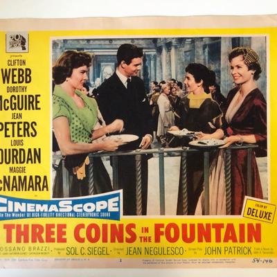 Three Coins in the Fountain original 1954 vintage lobby card
