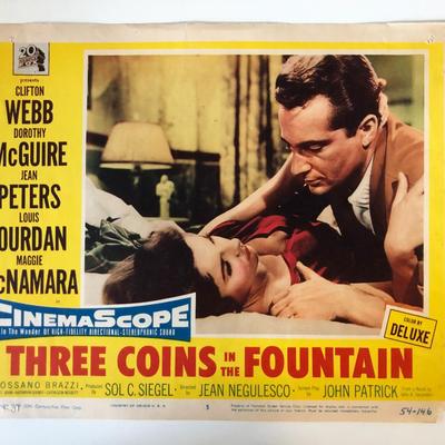 Three Coins in the Fountain original 1954 vintage lobby card