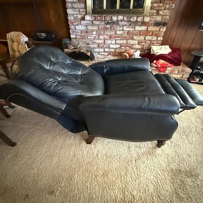 Hancock and Moore Brown Leather Tufted Recliner Accent Chair