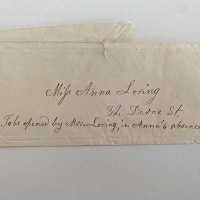 Unsigned Anna Loring addressed envelope