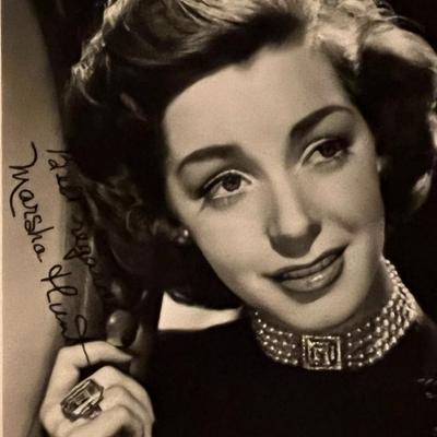 Marsha Hunt facsimile signed photo. 3x5 inches