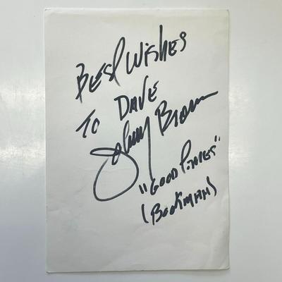 Good Times Johnny Brown signed note