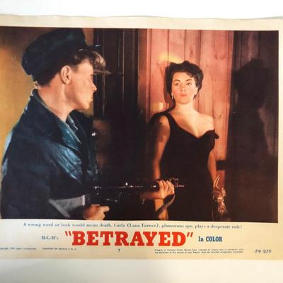 Betrayed original 1954 vintage lobby card