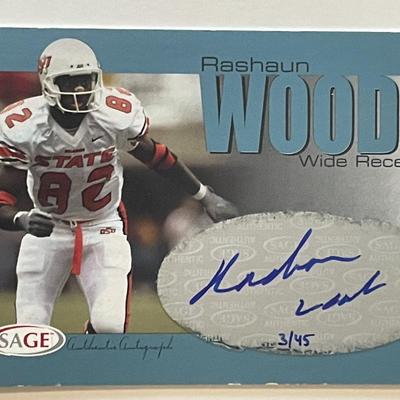Oklahoma State Rashaun Woods signed 2004 Sage Hit trading card