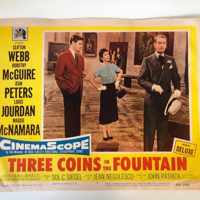 Three Coins in the Fountain original 1954 vintage lobby card