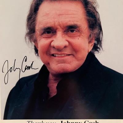 Johnny Cash facsimile signed photo. 8x10 inches