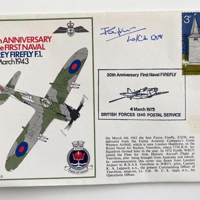 WWII 30th Anniversary First Naval Fairey Firefly  Signed Commemorative Cover