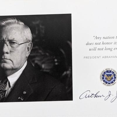 Medal Of Honor Recipient Arthur Junior Jackson signed card