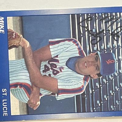 St. Lucie Mets Mike Brady 1990 The Star #1 signed trading card