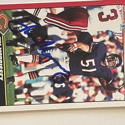 Chicago Bears Jim Morrissey 1991 Score #207 signed trading card
