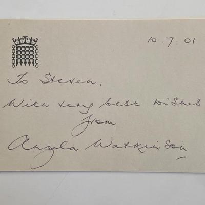 MP Angela Watkinson original signature