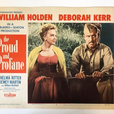 The Proud and Profane original 1956 vintage lobby card