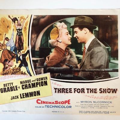 Three for the Show original 1954 vintage lobby card