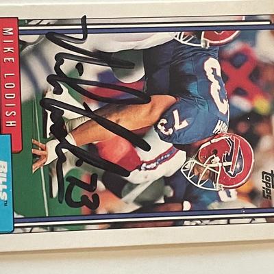Buffalo Bills Mike Lodish signed 1992 Topps #666 trading card
