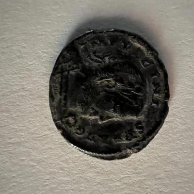 Bronze Roman coin circa 370 AD. 1 inch