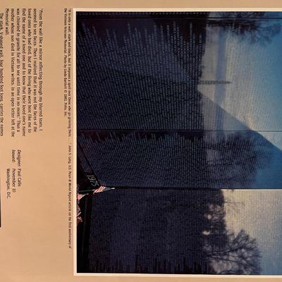Vietnam Veterans Memorial stamp. 8x11 inches