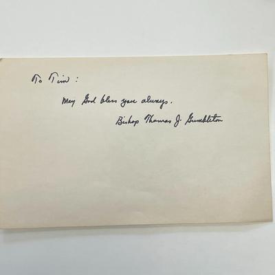 Thomas Gumbleton signed notec
