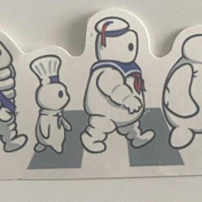 Michelin Man Pillsbury Doughboy "Abbey Road" inspired sticker