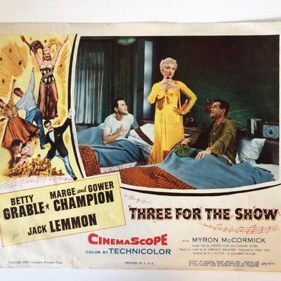 Three for the Show original 1954 vintage lobby card
