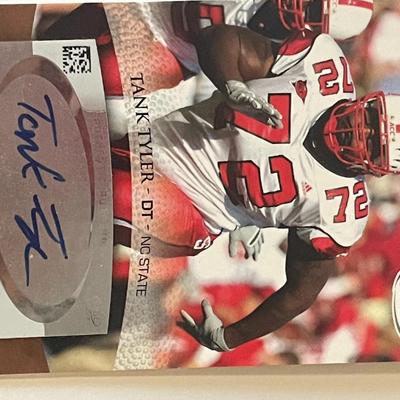 North Carolina State Wolfpack Tank Tyler signed 2007 Sage Hit #A56  trading card