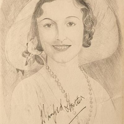 Winfred Shotter Signed Sketch