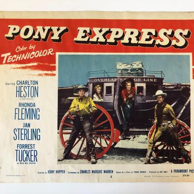 Pony Express original 1953 vintage lobby card