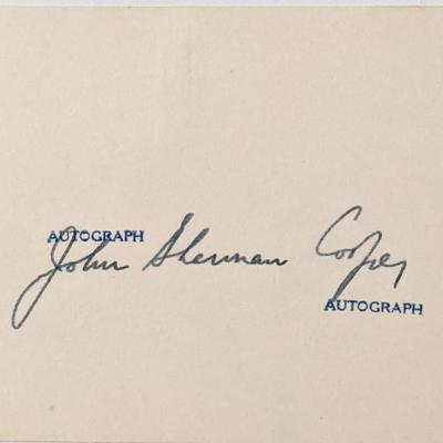 Kentucky Senator John Sherman Cooper autograph