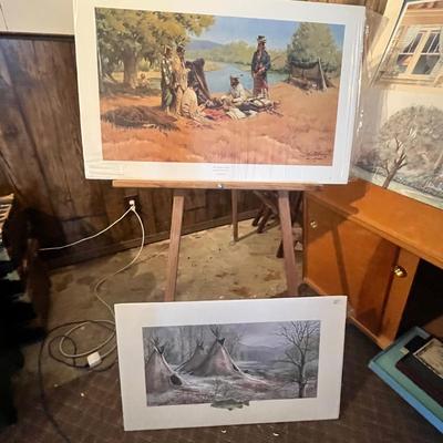 Lot 146 2 Native American scenery prints