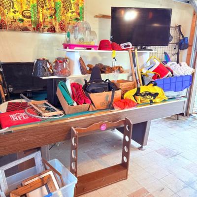 Lot 2: Pool table, fishing equipment & more