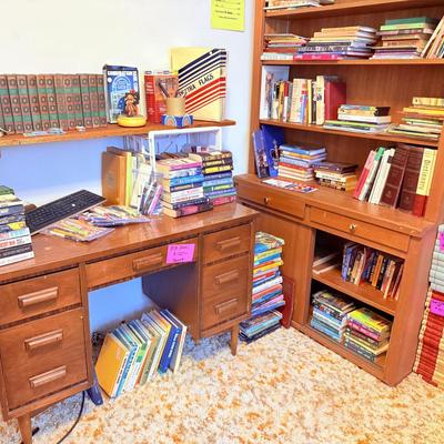 Lot 13: Books & Desk