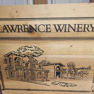 Sale Photo Thumbnail #205: Lawrence Winery wooden wine crate and Almaden Monterey Bay Wines crate