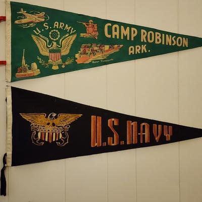 Sale Photo Thumbnail #417: 2 Vintage military (Army & Navy) pennants