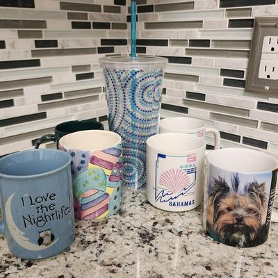 Sale Photo Thumbnail #546: 6 mugs and insulated cup w/straw