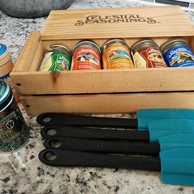 Sale Photo Thumbnail #557: Assorted seasonings, spatulas, spice shakers