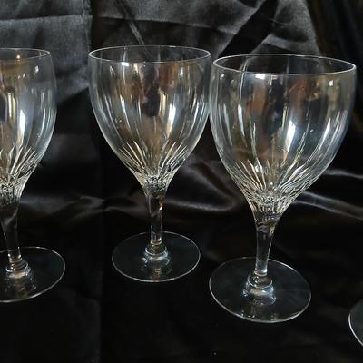 Set of 5 Elegant Tiffin-Franciscan Oaklawn Cut Crystal Wine Glasses