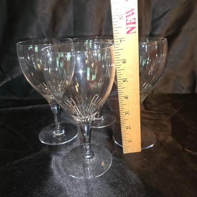 Set of 5 Elegant Tiffin-Franciscan Oaklawn Cut Crystal Wine Glasses