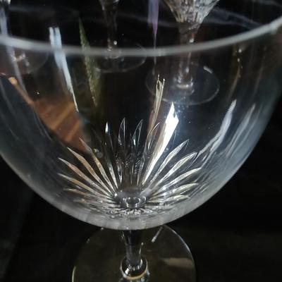 Set of 5 Elegant Tiffin-Franciscan Oaklawn Cut Crystal Wine Glasses
