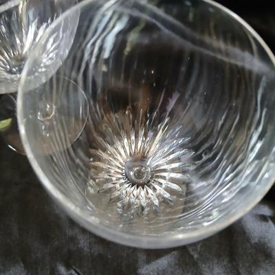 Set of 5 elegant Tiffin-Franciscan Oaklawn Cut Crystal Wine Glasses
