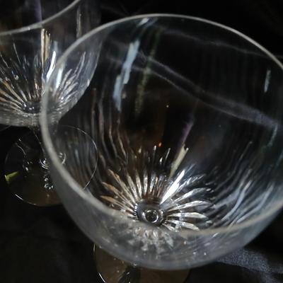Set of 5 elegant Tiffin-Franciscan Oaklawn Cut Crystal Wine Glasses