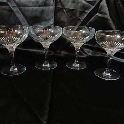 Set of 4 Tiffin-Franciscan Oaklawn Crystal Champagne Coupes