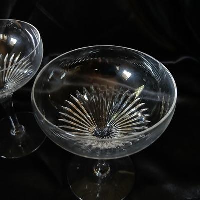 Set of 4 Tiffin-Franciscan Oaklawn Crystal Champagne Coupes