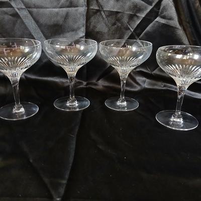 Set of 4 Tiffin-Franciscan Oaklawn Crystal Champagne Coupes
