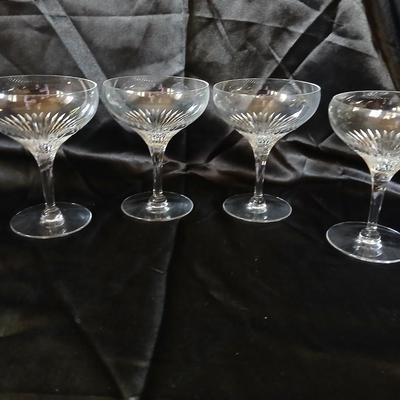 Set of 4 Tiffin-Franciscan Oaklawn Crystal Champagne Coupes