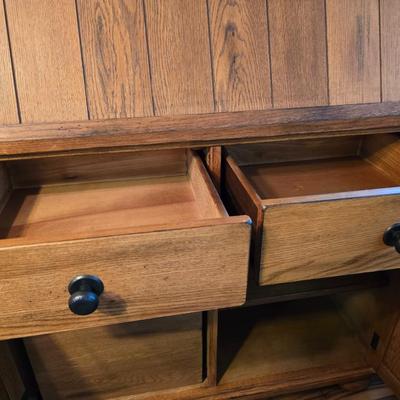 Beautiful Mission-Style Secretary Desk / Cabinet with Slate Inlay