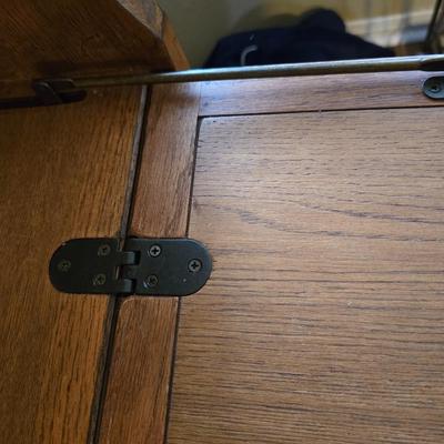 Beautiful Mission-Style Secretary Desk / Cabinet with Slate Inlay