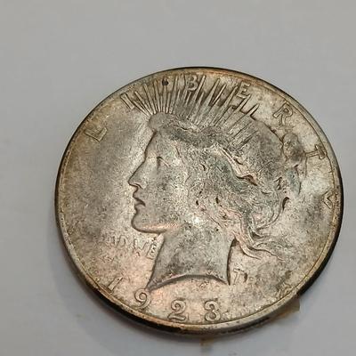 Two 1923 Peace Silver Dollars