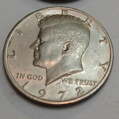 4 Kennedy Half Dollars – 1972 & 1974 – Circulated