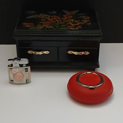 Vintage Smoking Accessories & Decorative Trinket Box Trio