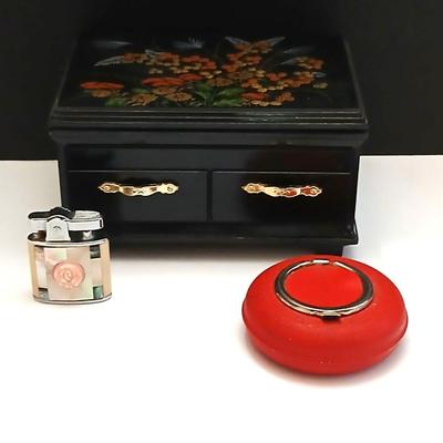 Vintage Smoking Accessories & Decorative Trinket Box Trio