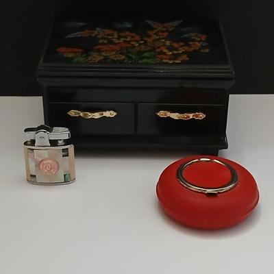 Vintage Smoking Accessories & Decorative Trinket Box Trio
